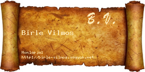 Birle Vilmos névjegykártya